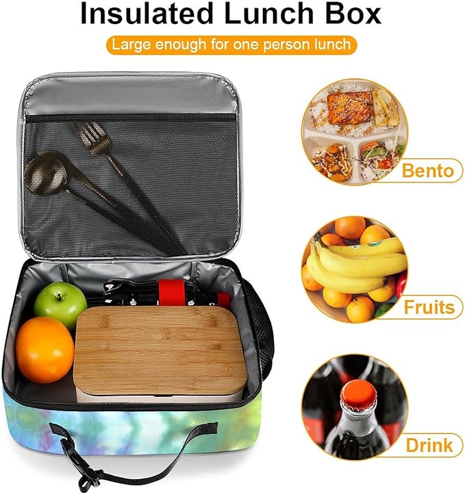 Peace Sign Reusable Lunch Box Insulated Lunch Bag Cooler Bag Lunchbox Meal Food Container Tote Bag for Women Kids Girls Boy School Camping Hiking Picnic Beach Travel