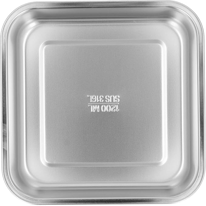 Metal Food Container, Stainless Steel Food Storage Container Leak Proof Sinking Lid for Restaurant (1200ml)