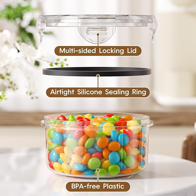 70 Pcs Large Food Storage Containers with Lids Airtight, Total 856OZ Stackable Kitchen Organization Set, BPA-Free Plastic Meal Prep Container with Labels & Marker Pen