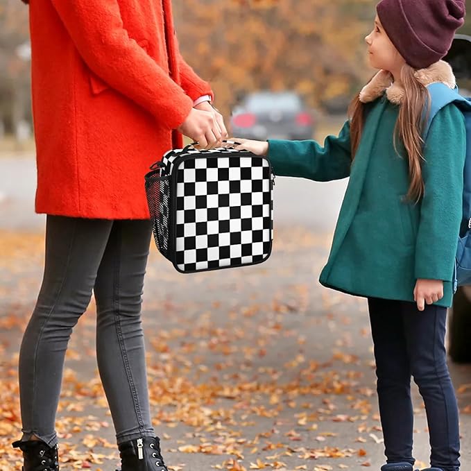 Lunch Bag Personalized Insulated Lunch Bag Gifts Reusable Lunch Box Picnic Travel Lunch Tote Bag Snack Bag Black White Texture(23)