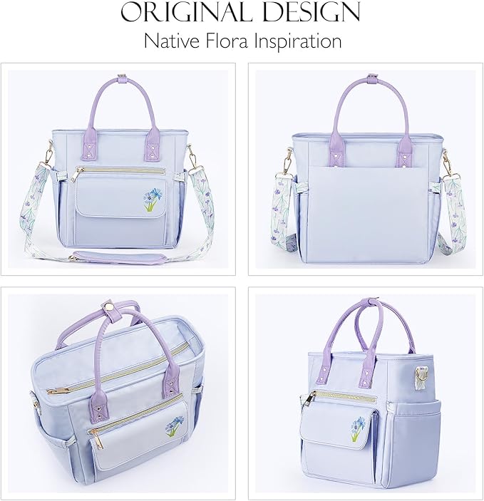 Deluxe Large Insulated Lunch Bag Box Women - Leakproof Waterproof Cooler with Multi Pockets Removable Strap for Work Picnic - Teacher Mothers Day Christmas Birthday Gifts