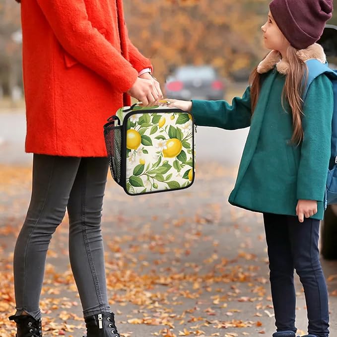 Lemon Fruit Lunch Bag Personalized Insulated Lunch Bag Reusable Lunch Box Picnic Travel Lunch Tote Bag Snack Bag