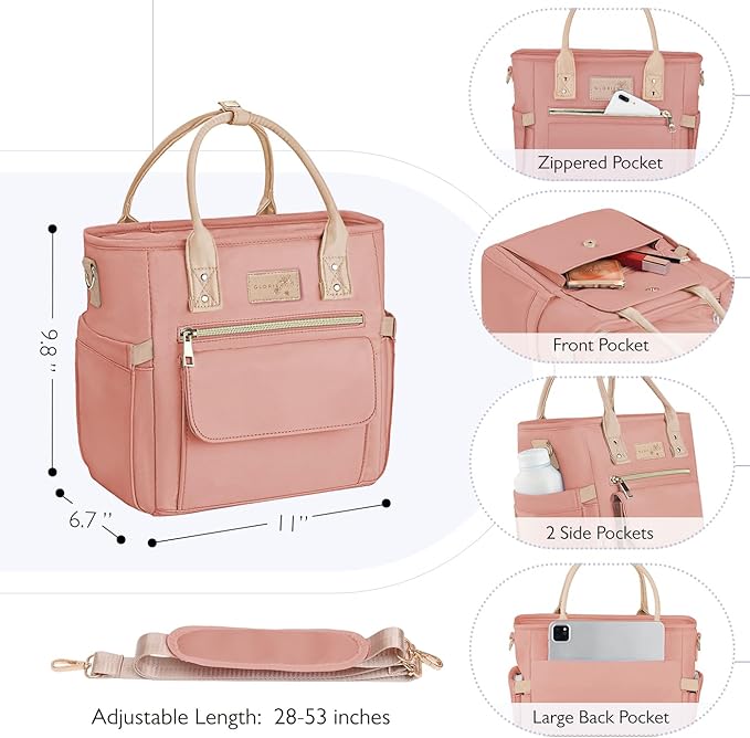 Deluxe Large Insulated Lunch Bag Box Women - Leakproof Waterproof Cooler with Multi Pockets Removable Strap for Work Picnic - Teacher Mothers Day Christmas Birthday Gifts