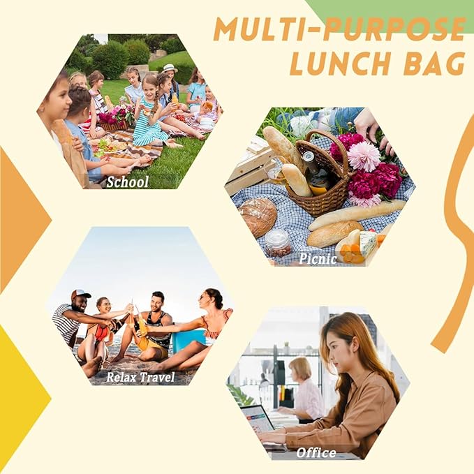 Insulated Lunch Bag for Women Men - Leakproof Portable Lunchbox Lunch Bag for Kids Meal Prep Container Lunch Cooler for School,Work,Picnic,Travel(Fiery Football)