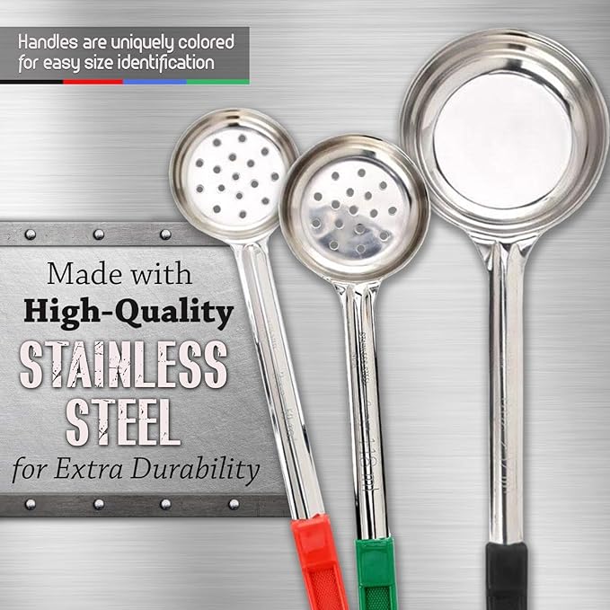 Portion Control Serving Spoons, Serving Utensils, Set of 8, Measuring Serving Utensils for Restaurants, Weight Loss, Gastric Sleeve, Bariatric Surgery Must Haves, 4 Solid & 4 Perforated Scoops