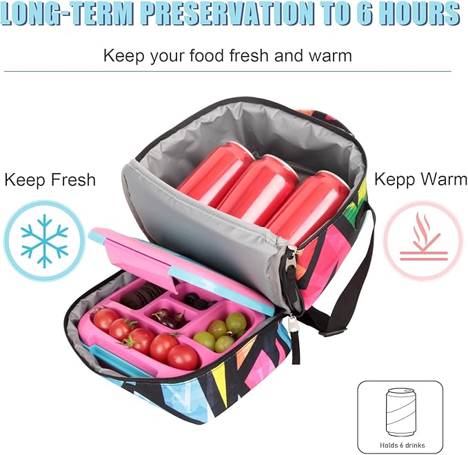 Tilami Lunch Bag,Colorful blue