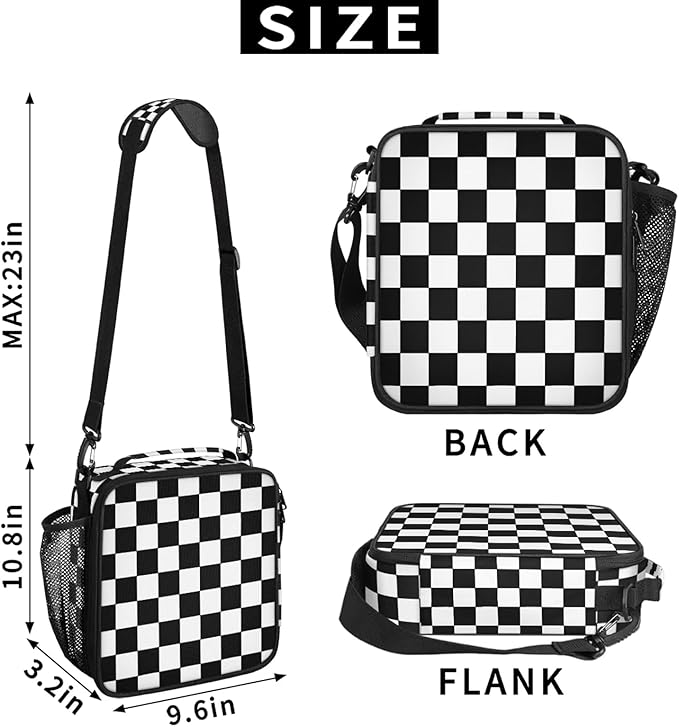 Lunch Bag Personalized Insulated Lunch Bag Gifts Reusable Lunch Box Picnic Travel Lunch Tote Bag Snack Bag Black White Texture(23)