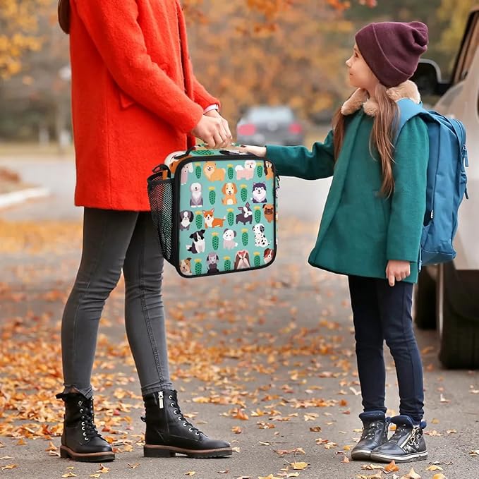 Cute Dogs Lunch Bag Personalized Lunch Bag Gifts Insulated Lunch Bag Reusable Lunch Box Picnic Travel Lunch Tote Bag Snack Bag