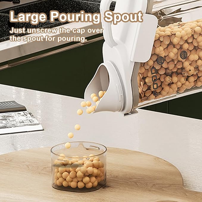 1 Piece Cereal Containers Storage, 2.8L/95oz Airtight Large Dry Food Storage Containers with Pouring Spout Measuring Cup for Snacks Grain Rice,BPA Free Dispenser Plastic Bin, 1PC