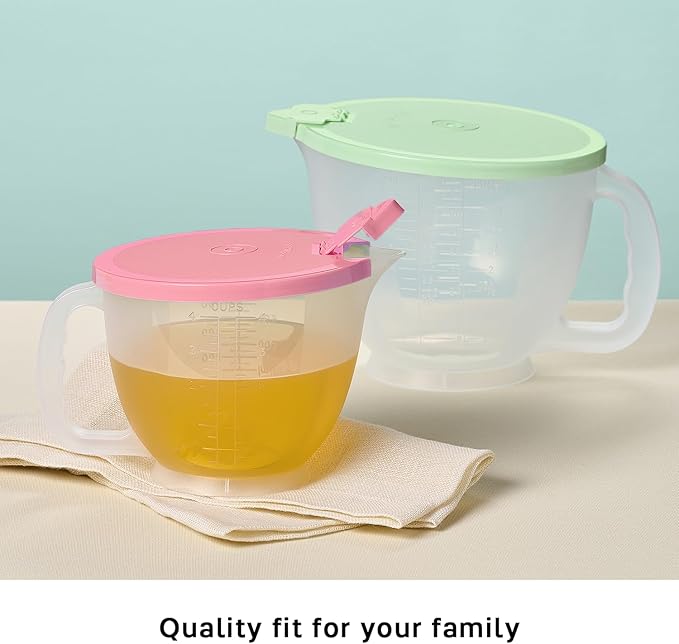 Tupperware Classic Mix-N-Store Pitcher Set in Mint Green and Candy Pink, Dishwasher Safe and BPA Free (2 Bowls, 2 Lids)