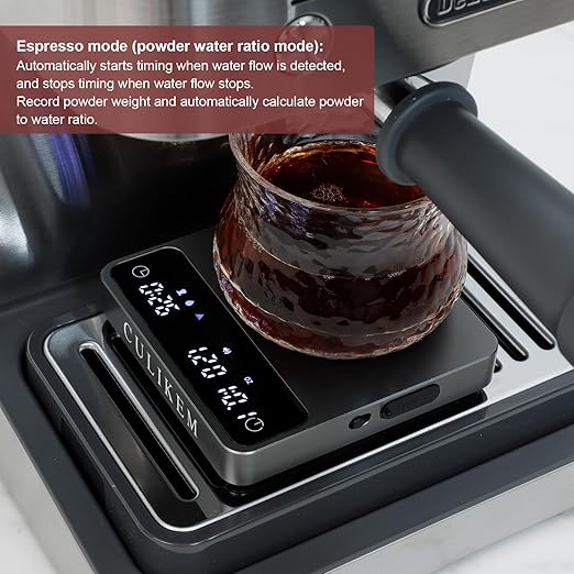 Coffee Espresso Scale with Timer, Mini, Automatic, Digital, Four Modes, Rechargeable, for Barista, 0.3-2000g/0.1g