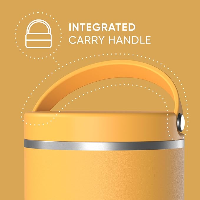 Hydrapeak 25oz Stainless Steel Vacuum Insulated Thermos Food Jar | Thermos for Hot Food and Cold Food, Wide Mouth Leak-Proof Soup Thermos for Adults, 10 Hours Hot and 16 Hours Cold (Tangerine)