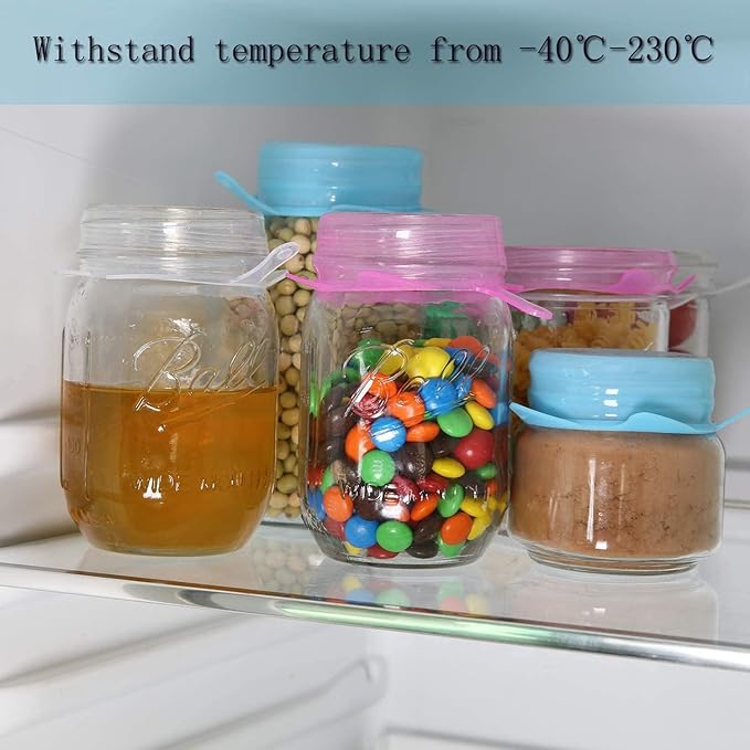 Extra Small Silicone Stretch Lids 5 pack Reusable Silicone Jar Cover to Fit 0.8 Inch to 3.2 Inch Cat Food Cans Mini Mason Jars Beer Bottles
