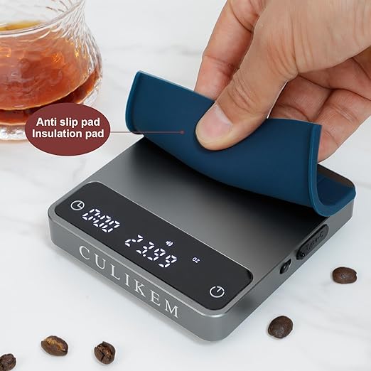 Coffee Espresso Scale with Timer, Mini, Automatic, Digital, Four Modes, Rechargeable, for Barista, 0.3-2000g/0.1g