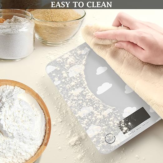 Food Scale Kitchen Digital Scale Food Ounces and Grams Dieting Baking Cooking Waterproof Glass Panels LCD Display,4 Units Scale Tare Function Could