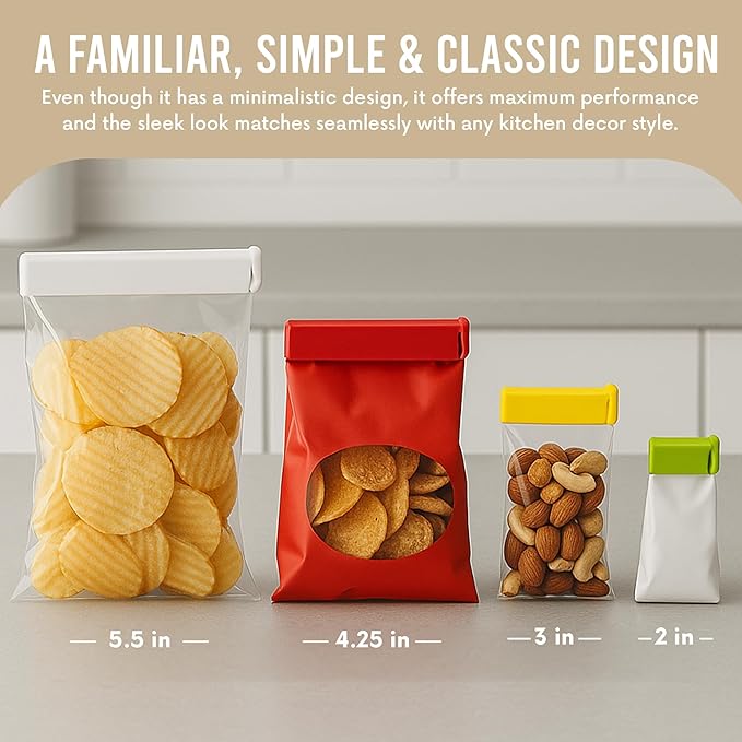 LINDEN SWEDEN Twixit! Bag Clips - Set of 15 - Keep Food Fresh, Prevent Spillage - Great for Storage and Organization - Microwave, Freezer and Dishwasher-Safe - BPA-Free
