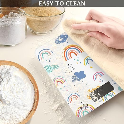 Food Scale Kitchen Scale Food Scales Digital Weight Grams and Ounces Small Electronic Food Scale for Baking Cooking Colorful Rainbow
