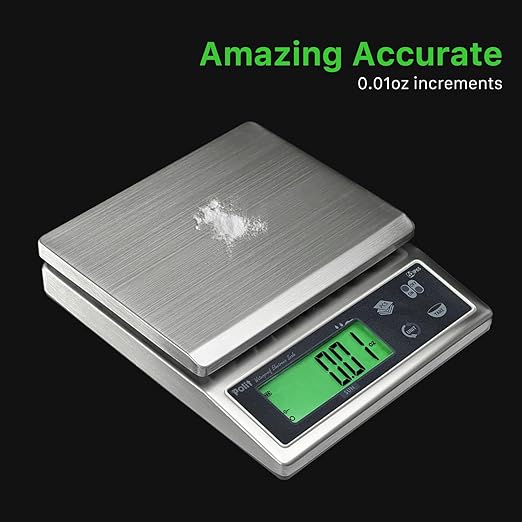 Polit Food Kitchen Scale Sun, 13lb/6Kg Digital Kitchen Scale Grams Ounces 0.5g/0.01oz Accuracy, Waterproof Stainless Steel with LCD Display, Rechargeable, 5 Weight Units (Power Adaptor Included)