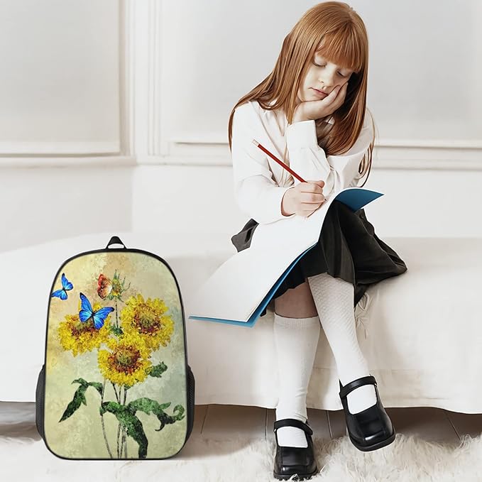Butterfly Backpack For Girls - Butterfly Backpack 3 PCS for Teens, Boys and Girls Butterfly Bookbag, Butterfly Insulated Lunch Bag and Butterfly Pencil Case Perfect for School and Everyday Use.