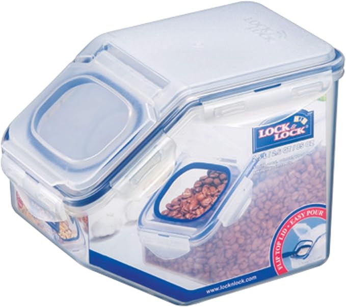 LOCK & LOCK Easy Essentials Food Lids (Flip-top) / Pantry Storage Containers, BPA Free, Top-10 Cup-for Snacks, Clear