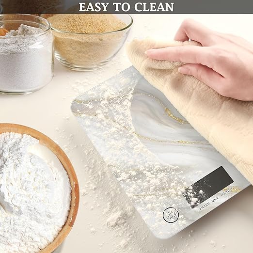 Food Scale Kitchen Scale for Baking Cooking Digital Food Weighing Measuring Scale Small Waterproof Electric Food Scale Marble