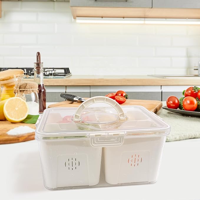 Divided Serving Tray with Lid and Handle, Portable Snack Containers Snackle Box Snack Tray with Lid, Veggie Tray Charcuterie Boxes Fruit Tray Candy Organizer (4 Compartments)