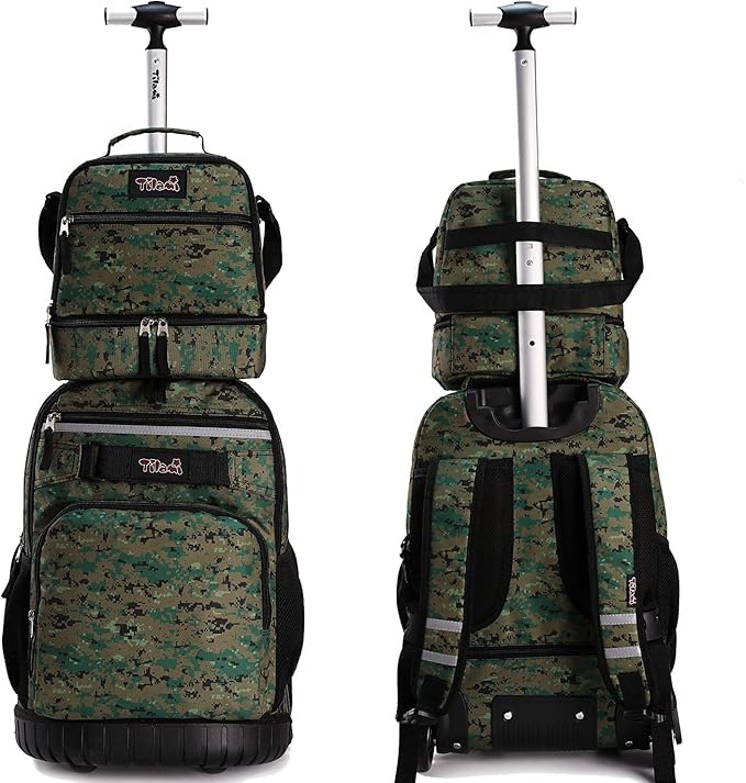 Tilami Lunch Bags Insulated Adjustable Strap Zipper, Two Compartments Cooler Bags, Bento Bags for Kids Toddlers (Camouflage)