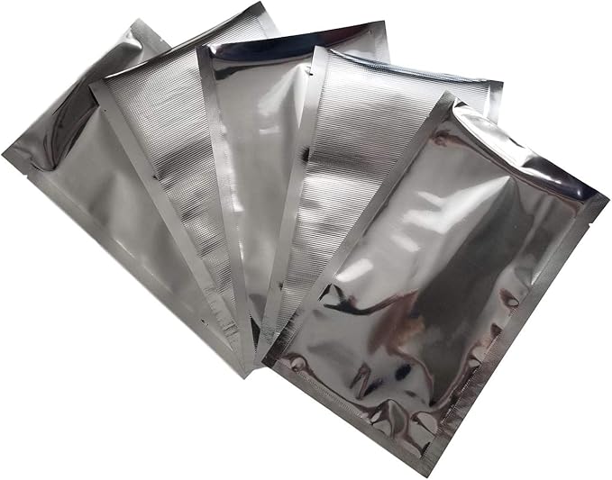 (50) 6”x10” SteelPak Textured/Embossed Mylar Aluminum Foil Vacuum Sealer Bags – Quart Size Hot Seal Commercial Grade Food Sealer Bags for Food Storage and Sous Vide (50, 6x10)