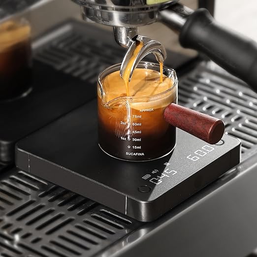 Portable Coffee Scale,Electronic Digital Espresso Scale with Timer,2kg/0.1g High Precision,USB Type-C Charging,Rechargeable 1800mAh Battery Black