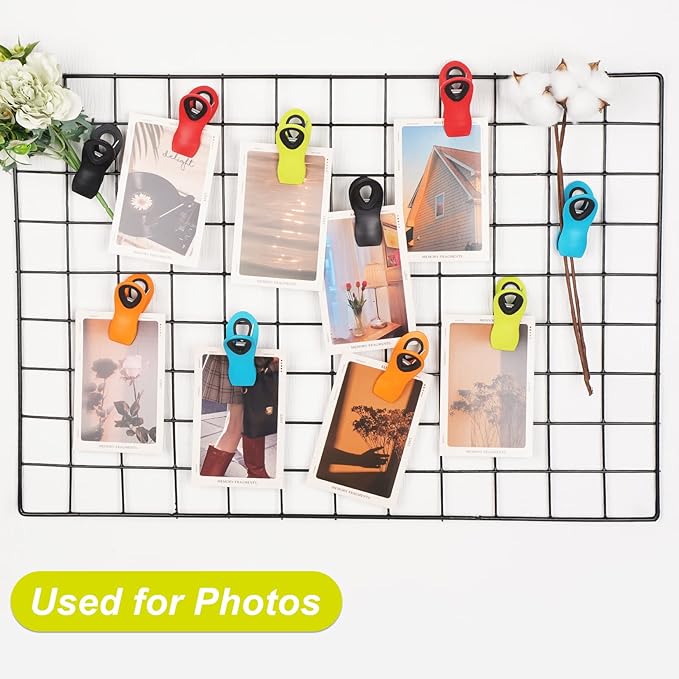 16 Pack Chip Clips Bag Clips, Multicolor Clips for Food Packages, Multipurpose Magnetic Clips, Chip Clips Bag Clips Food Clips, Refrigerator Magnet Clips Chip Clip, Bag Clips for Food Storage