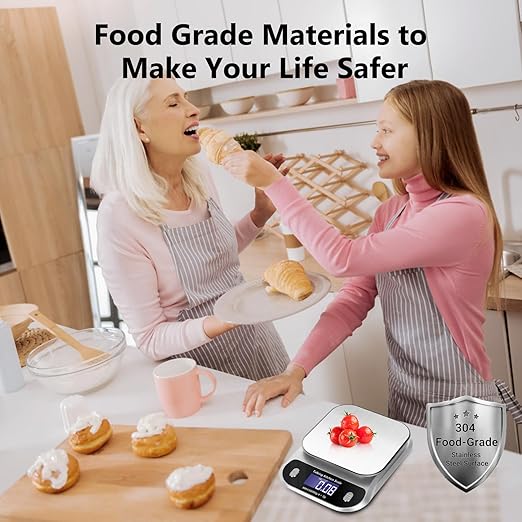 Talking Food Scale, 5kg/11lb Talking Digital Kitchen Scales Weight Ounces and Grams for Cooking, Talking Sales for Food, Clear Pure Voice Talking Scales for Visually Impaired(Battery Included)
