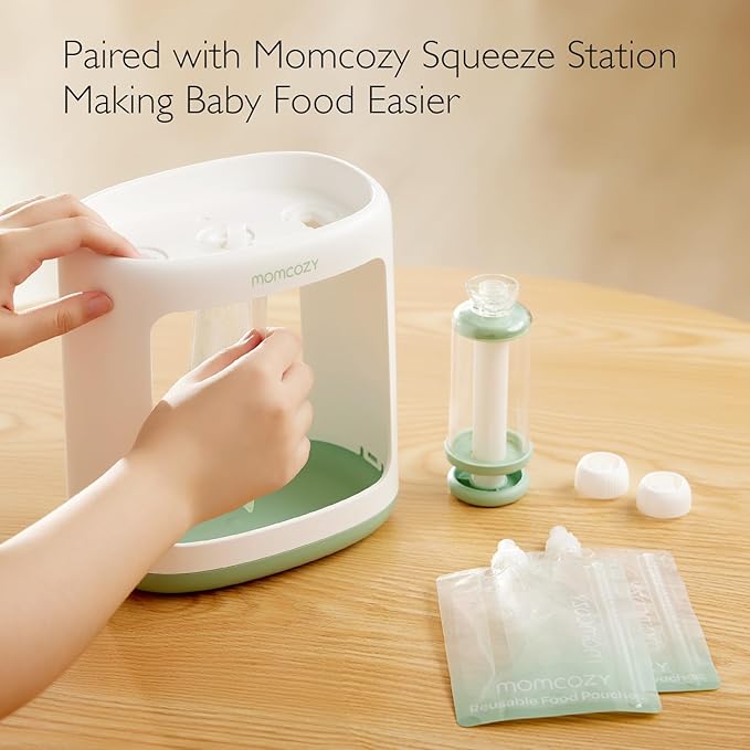 Momcozy Reusable Baby Food Pouches for Toddlers,BPA Free Plastic,Food Safe,Freezer Safe,Refillable for Applesauce Yogurt & Puree Squeeze Pouch,10 packs,5oz