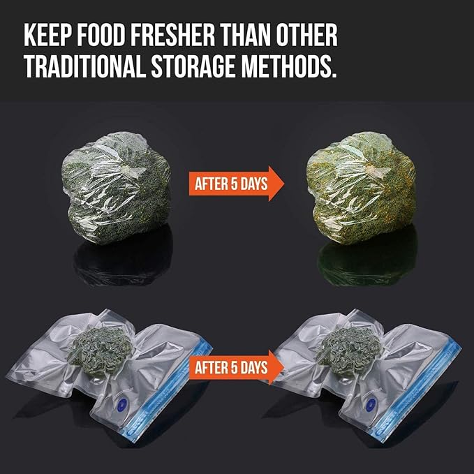 Sous Vide Bags - 20pack Reusable Vacuum Zipper Bags for Sous Vide Cooking, 3 Sizes food Storage Bags with 2 Sealing Clipsfor Anova and joule Cookers