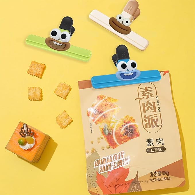 9 Pack DIY Chip Clips Bag Clips Food Clips, Snack Clips Bag Clips for Chips and Other Food Bags, Heavy Duty Sealing Clips for Home Food Storage(3 x L, 6 x S)