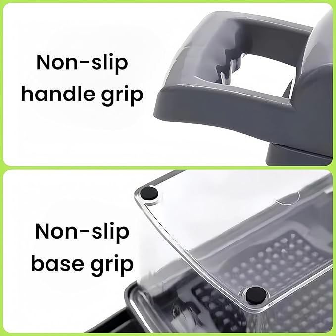 Vegetable Chopper, Food Chopper & Spiralizer, 15-in-1, 8 Stainless Steel Blades, Black