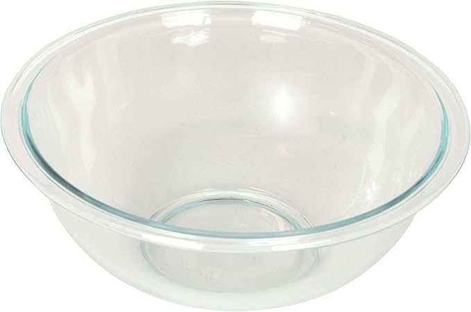 Pyrex (2 325 2.5qt Glass Mixing Bowl, & (2) 325-PC 2.5qt Blue Mixing Bowl Lid (2-Pack) Made in the USA