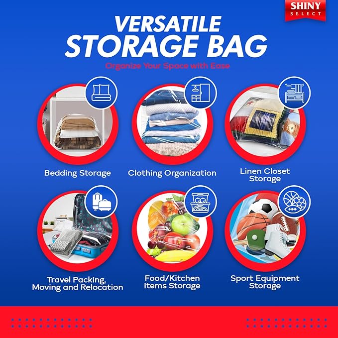10 Gallon Jumbo Storage Bag w/Handle & Resealable Zipper Top 24x24, 3 Bags – Clear Big Plastic, Extra Large XL, 4 Mil Thick Heavy Duty for Linens, Baby Items, Documents, Sports Equipment