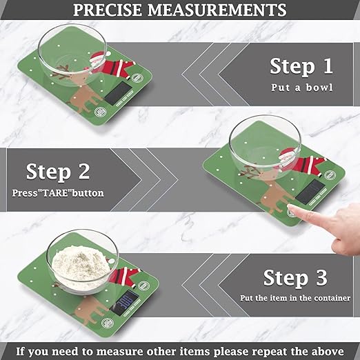 Food Scale Kitchen Scale Food Scales Digital Weight Grams and Ounces Small Electronic Food Scale for Baking Cooking Christmas Santa Claus Deer