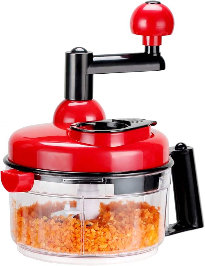 KEOUKE Onion Chopper Food Chopper- Hand Crank Food Processor Chops chili, Vegetable, Nuts, Fruits, Salad with a Egg Separator