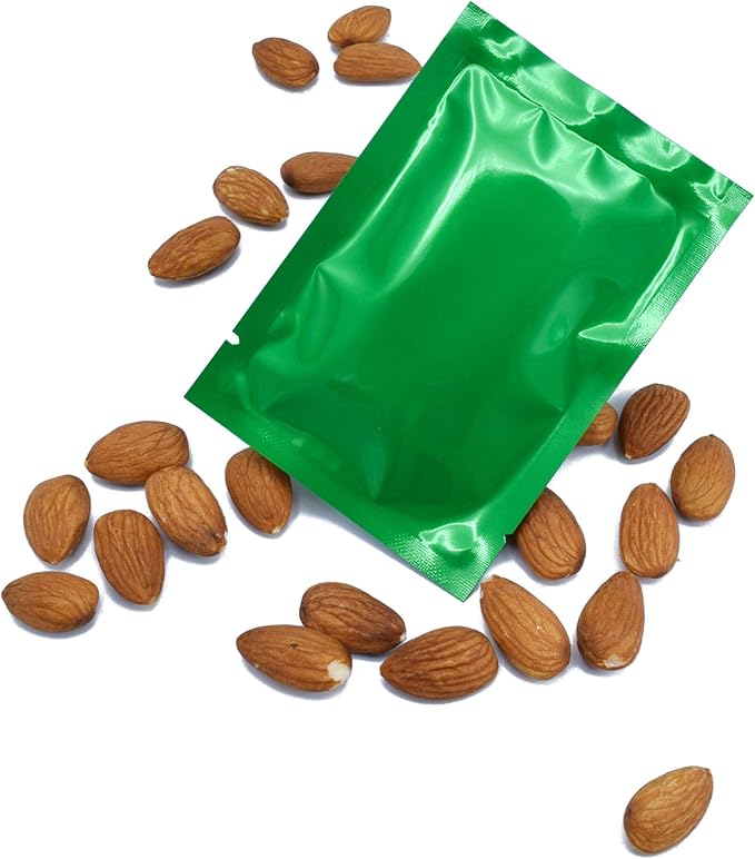 QQ Studio 100 PCS Metallic Mylar Foil Open Top Sealable Bags (8x12cm(3.1x4.7"), 100x Dark Green)