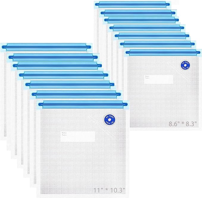 Vacuum Sealer Bags for Food - 14PCS Matched Food Storage Bags compatible with Our Vacuum Sealer Machine, Two Sizes for Food Preservation & Fresh (Transparent)