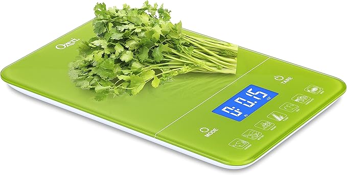 Ozeri Touch III Digital Kitchen Scale with Calorie Counter, 22 lbs (10 kg), Lime Green