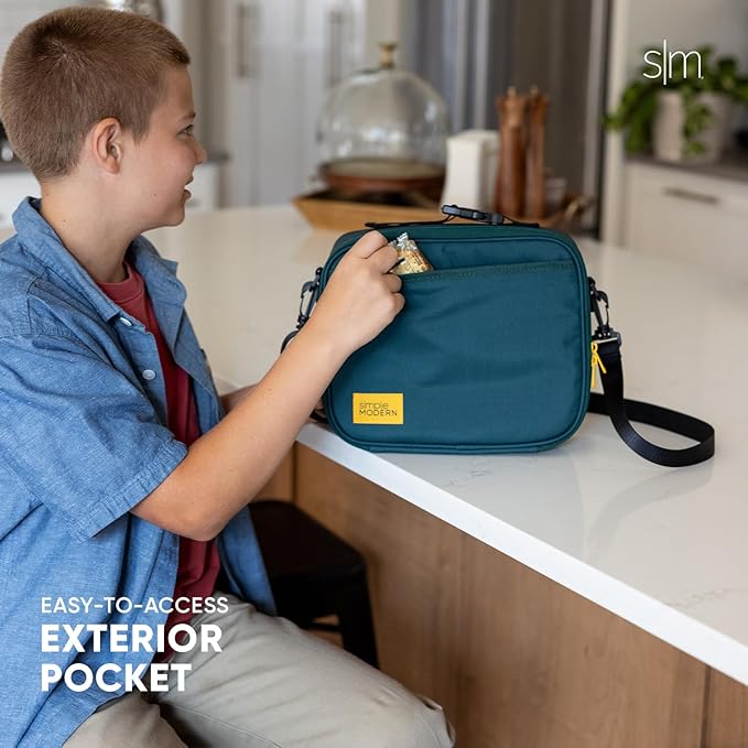Simple Modern Hadley with Shoulder Strap | Lunch Box for Kids, Teens, and Adults | Insulated Bag for Girls, Boys, Women, Men | Meal Containers with Exterior and Interior Pockets | Navy