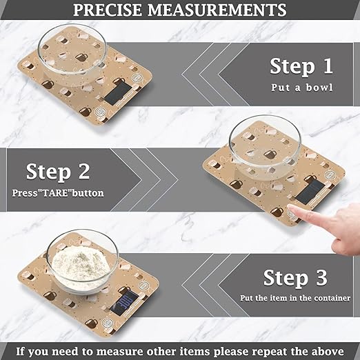 Food Scale Kitchen Scale for Baking Cooking Digital Food Weighing Measuring Scale Small Waterproof Electric Food Scale Coffee Cup Brown