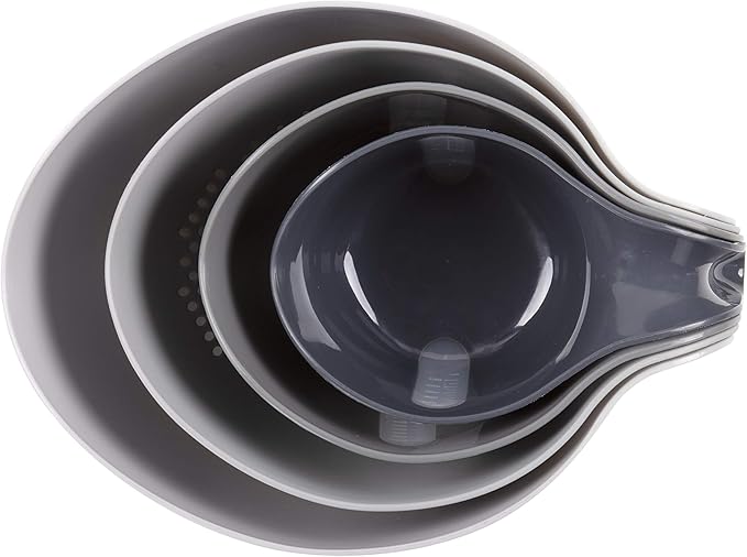 Dexas 4-Piece Nested Mixing Bowl Set, gray assortment, GMBS4-432, 4 pieces