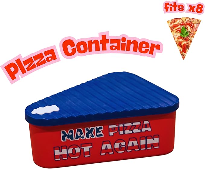 Pizza Storage Container for Leftover Slices. Reusable Silicone Storage Container for Food. Comes with Tray – Stackable, Microwaveable and able for Dishwasher BPA Free by Fed&Mili
