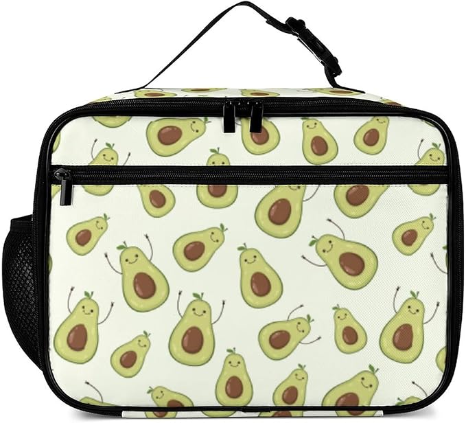 Avocado Reusable Lunch Box Insulated Lunch Bag Cooler Bag Lunchbox Meal Food Container Tote Bag for Women Kids Girls School Camping Hiking Picnic Beach Travel