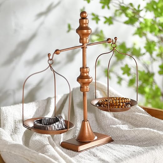 Farmhouse Table Libra Scale Decor, Vintage Scales of Justice Decor, Display Tray Cosmetic Organizer Storage, Lawyer Scale of Justice, Libra Scales Home Decor