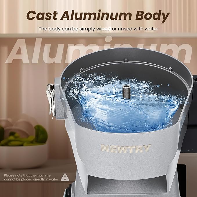 NEWTRY 4 in 1 Electric Vegetable Slicer Dicer Shredder & Strip Cutter, Commercial Automatic Multifunctional Food Chopper for Veggies & Fruits, with Thickness Adjustable Blades, 110V, 200W