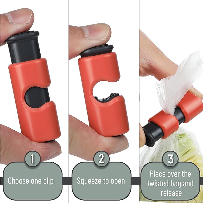 Mr. Pen- Squeeze and Lock Bread Bag Clips, 8 Pack, Harvest Field Colors, Squeeze and Lock Bread Clips Reusable